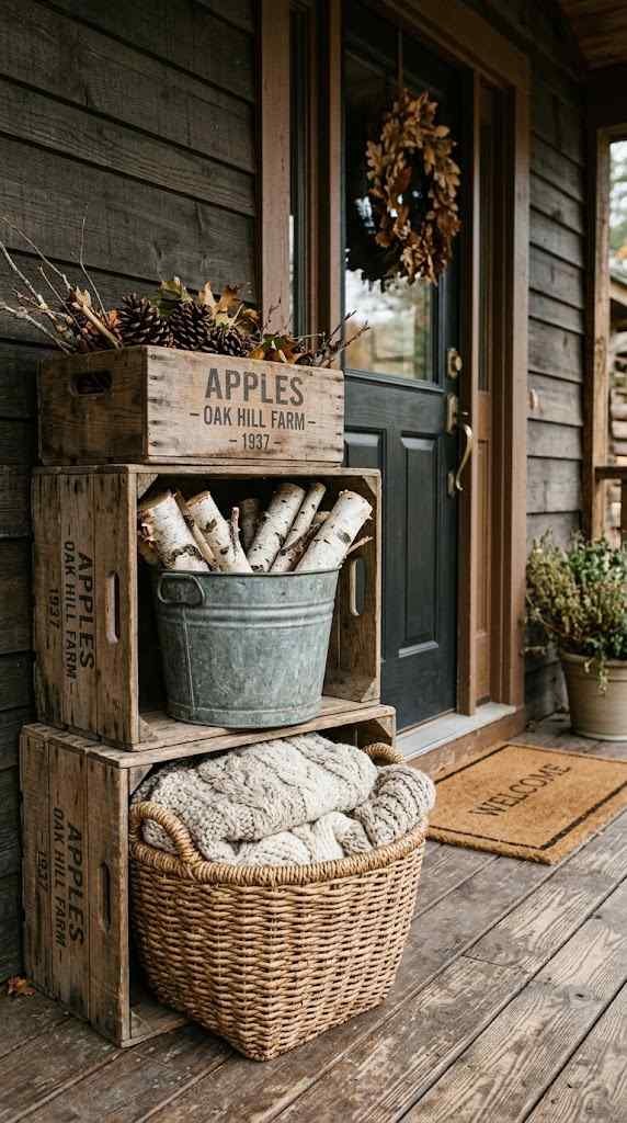 rustic christmas front porch 1