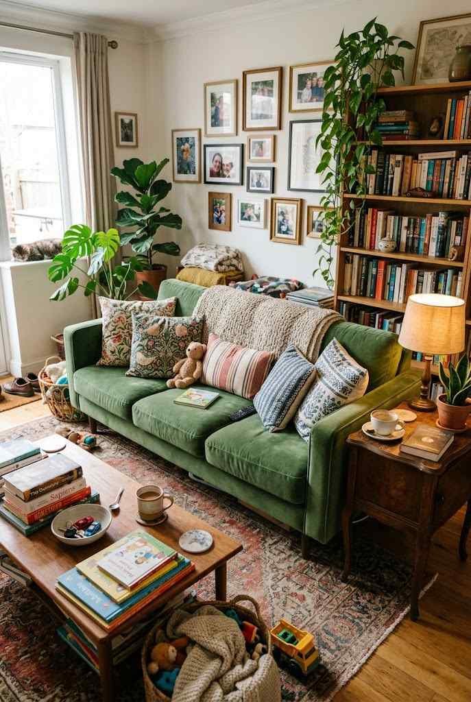 Green sofa livingroom 4