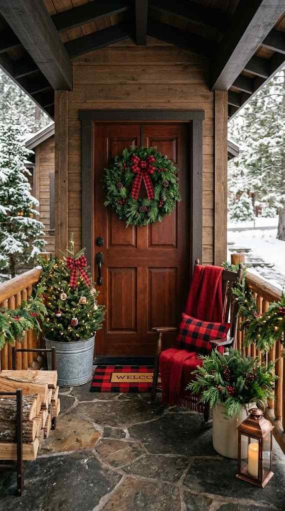 rustic christmas front porch 4