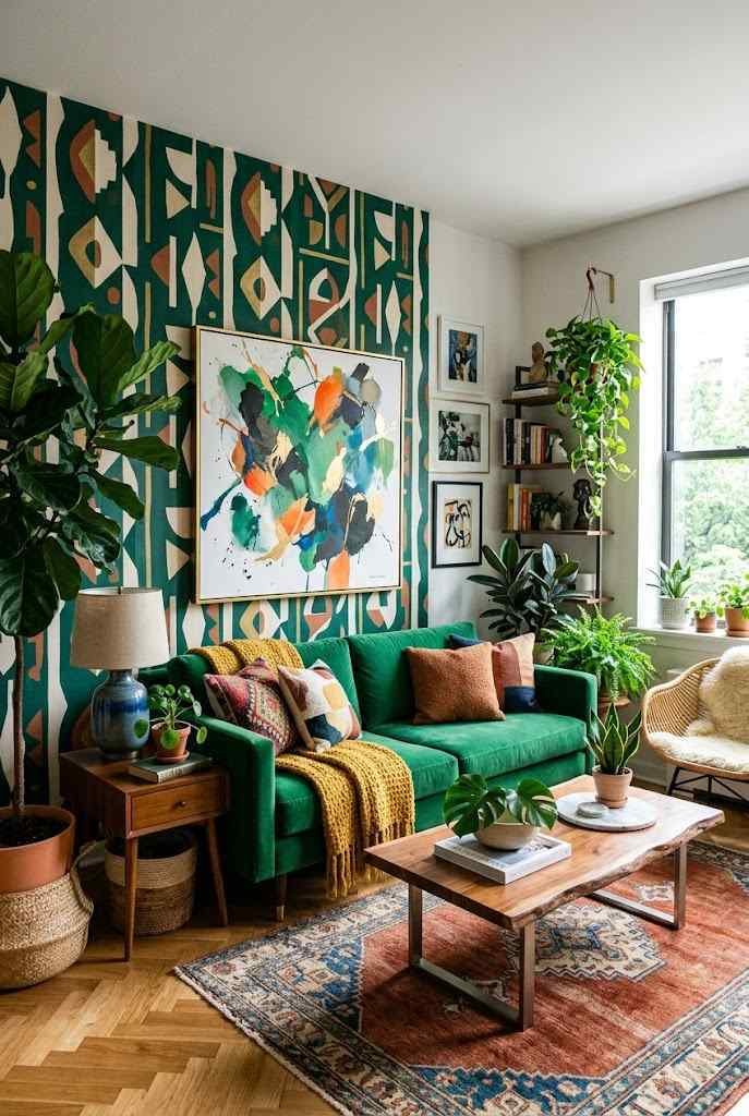 Green sofa livingroom 5
